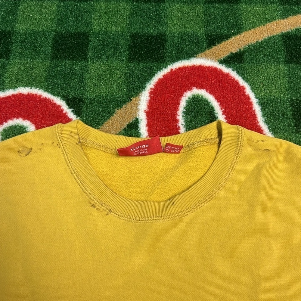 Supreme Box Logo Crewneck Mustard FW18 - Size Medium - Picture 5 of 7